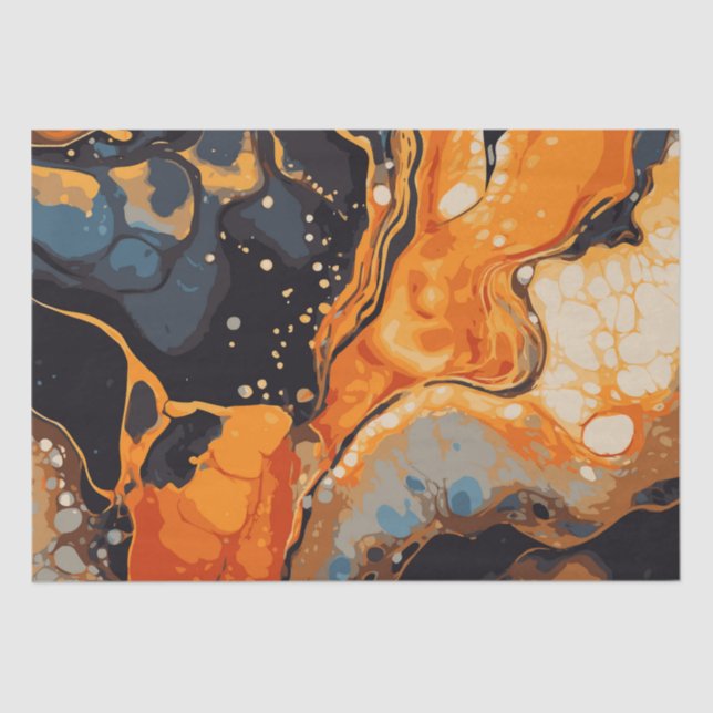 Papel De Seda Halloween Marble Watercolor Swirl 11 (Anverso)