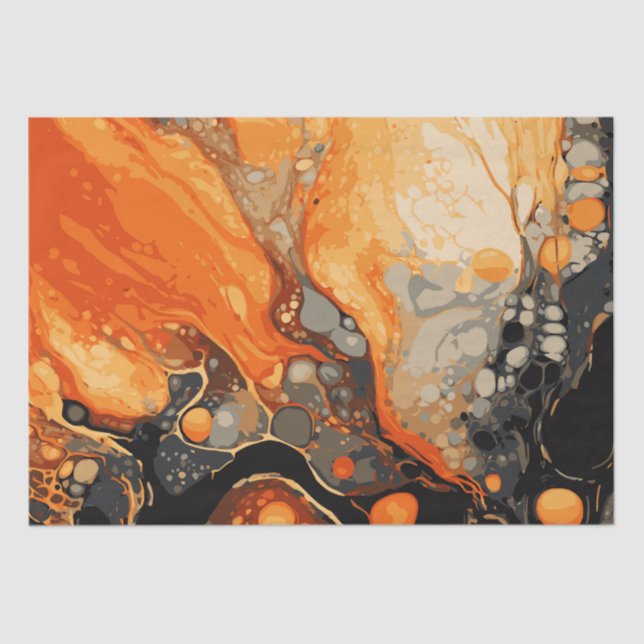 Papel De Seda Halloween Marble Watercolor Swirl 7 (Anverso)