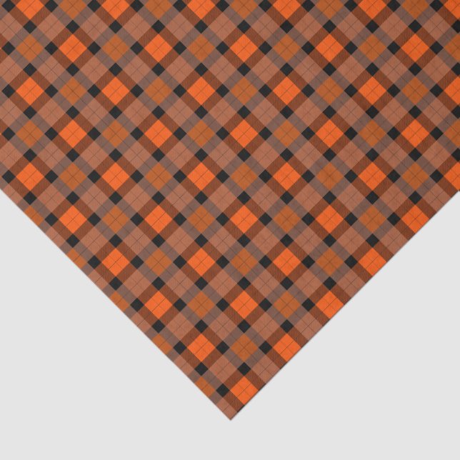 Papel De Seda Halloween Naranja Plaid (Detalle)