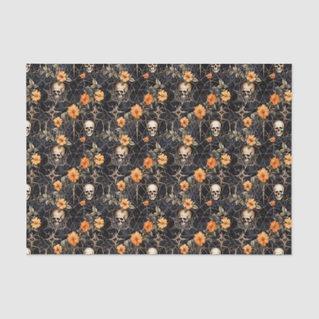 Papel De Seda Halloween Negro Y Naranja (Anverso)