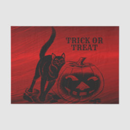 Papel De Seda Halloween Party Evil Black Cat Pumpkin Red Scary