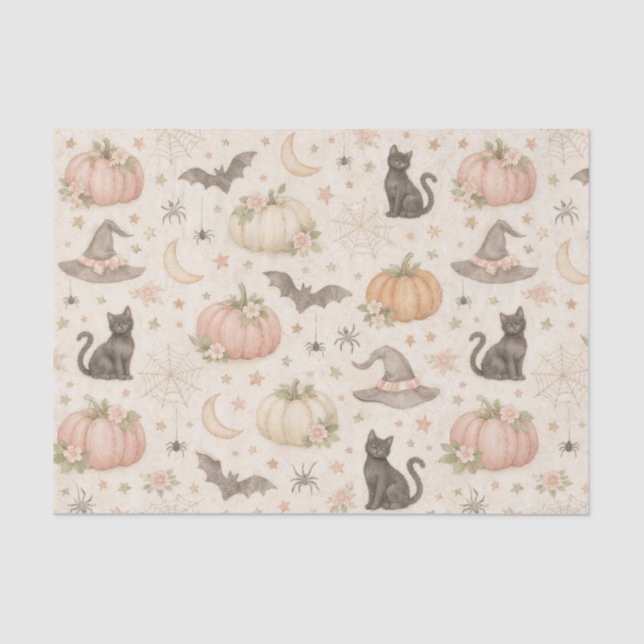 Papel De Seda Halloween Pastel Pumpkins (Anverso)