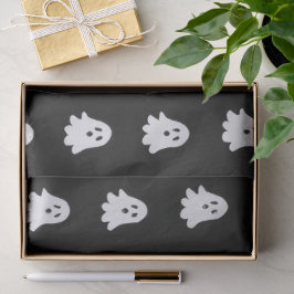 Papel De Seda Halloween Playful White Ghost Black Festive 