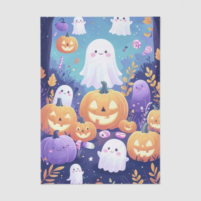 Papel De Seda Halloween Purple Cute (Anverso)
