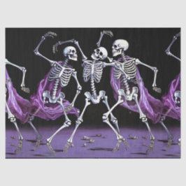 Papel De Seda Halloween Purple Dancing Skeletons Boda gótico