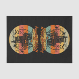 Papel De Seda Halloween Retro Feliz Haunting Haunting