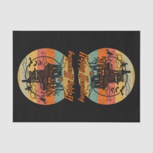 Papel De Seda Halloween Retro Feliz Haunting Haunting