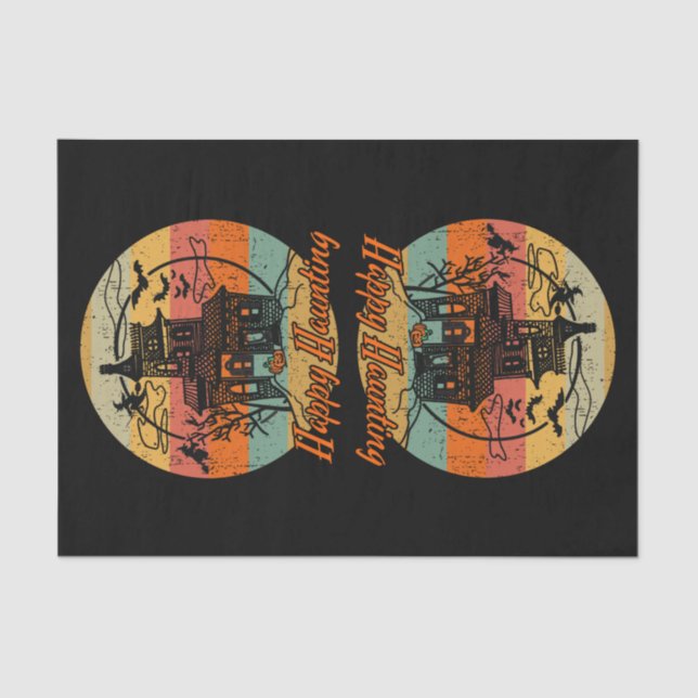 Papel De Seda Halloween Retro Feliz Haunting Haunting (Anverso)