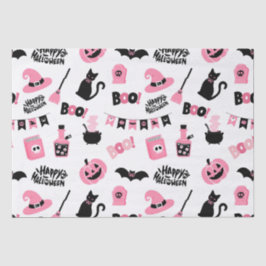 Papel De Seda Halloween rosa y negro