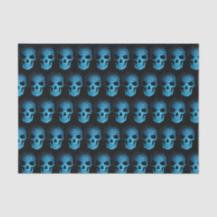 Papel De Seda Halloween Scary Blue Night Skull