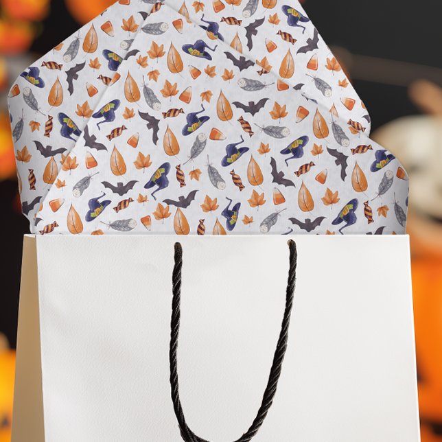 Papel De Seda Halloween sensorial (Whimsical Halloween Tissue Paper for Gift Wrapping or Decoupage)
