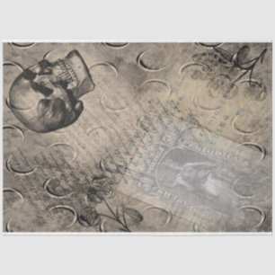 Papel De Seda Halloween Skull and Moon Pattern Ephemera