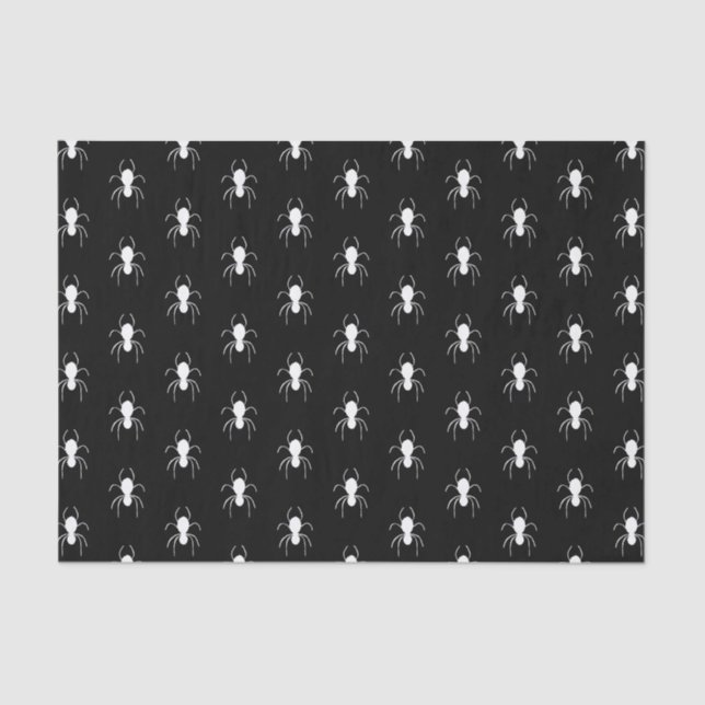 Papel De Seda Halloween Spiders Black White (Anverso)