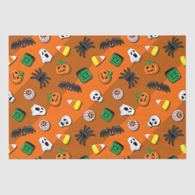 Papel De Seda Halloween Spooky Candies Fiesta (Anverso)