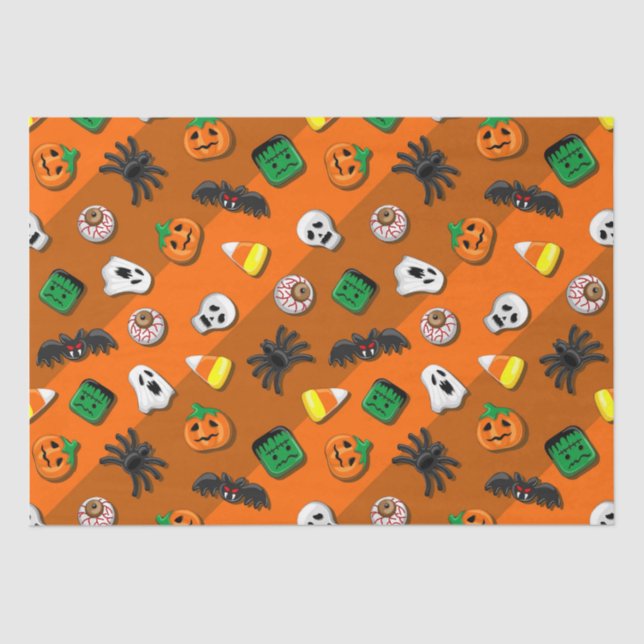 Papel De Seda Halloween Spooky Candies Fiesta (Anverso)