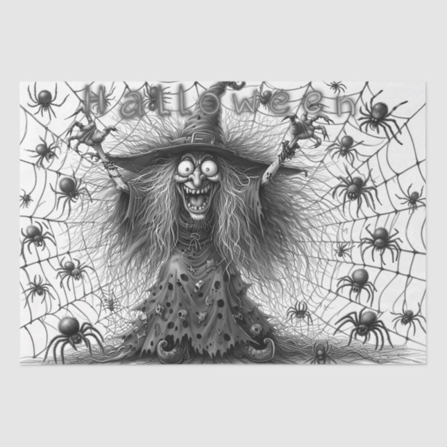 Papel De Seda Halloween Spooky Witch Personalizado (Anverso)