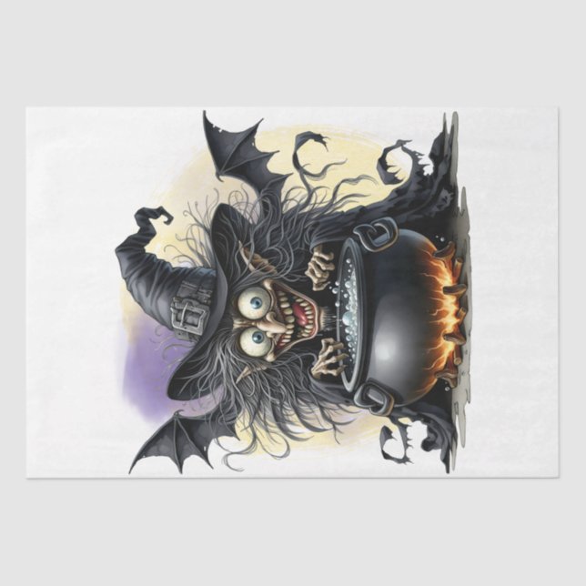 Papel De Seda Halloween Spooky Witch Personalizado (Anverso)