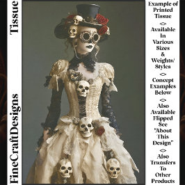 Papel De Seda Halloween Steampunk Femenino y Calaveras S1R Decou