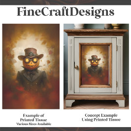 Papel De Seda Halloween Steampunk Jack O Lantern F3 Decoupage