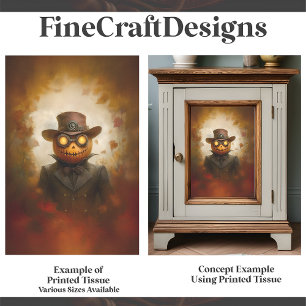 Papel De Seda Halloween Steampunk Jack O Lantern F3 Decoupage