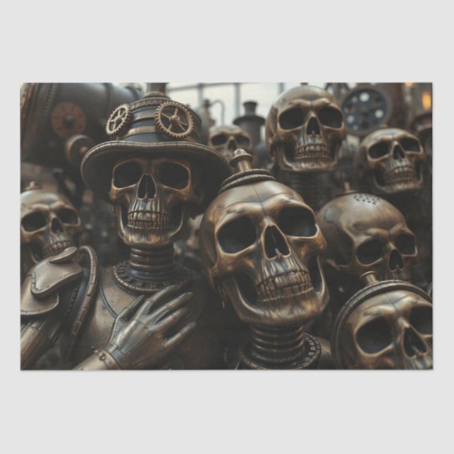 Papel De Seda Halloween Steampunk Skeleton (Anverso)