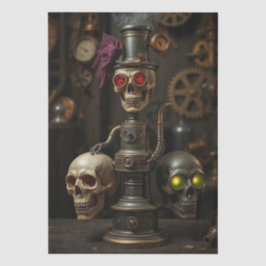 Papel De Seda Halloween Steampunk Skeleton