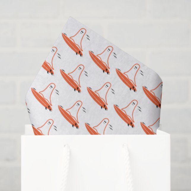 Papel De Seda Halloween Surfer Ghost Black (Bolsa de regalo)