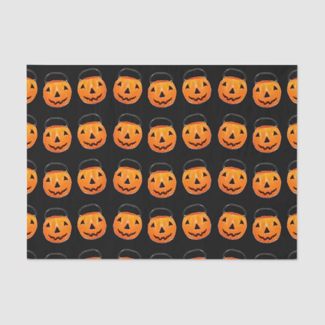 Papel De Seda Halloween Trick or Treat Pumpkins Tissue Paper (Anverso)