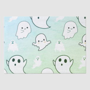 Papel De Seda Halloween verde claro de los fantasmas blancos sup