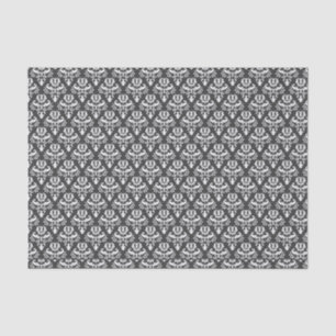 Papel De Seda Halloween Vintage Victorian Damask blanco sobre ne