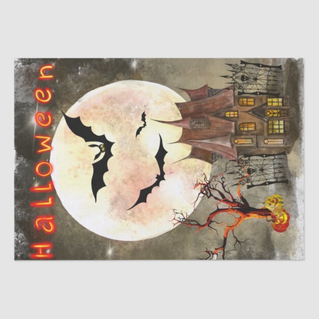 Papel De Seda Halloween Watercolor (Anverso)