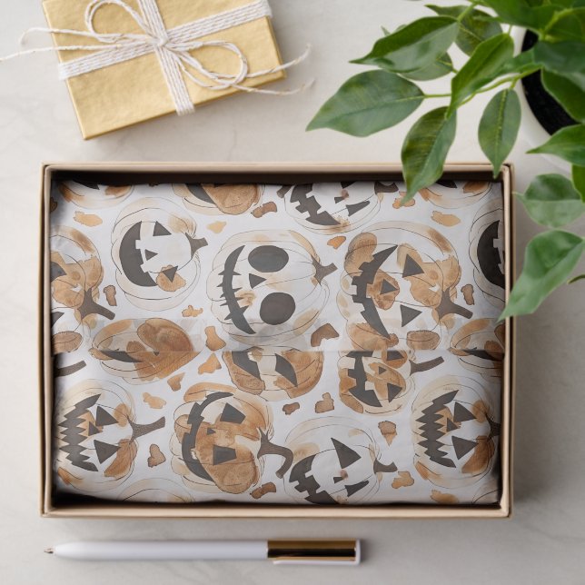 Papel De Seda Halloween Western Cowboy Cowgirl Pumpkins (Regalo )