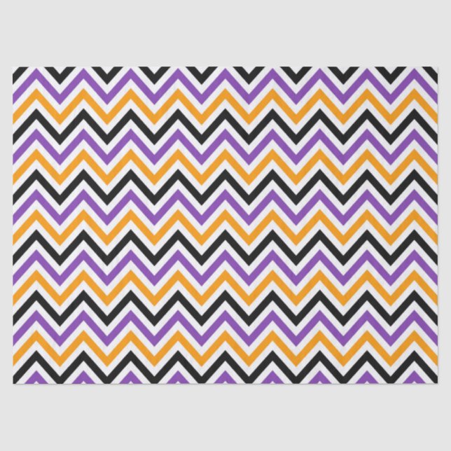 Papel De Seda Halloween Zigzag – Patrón Estacional Audaz (Anverso)