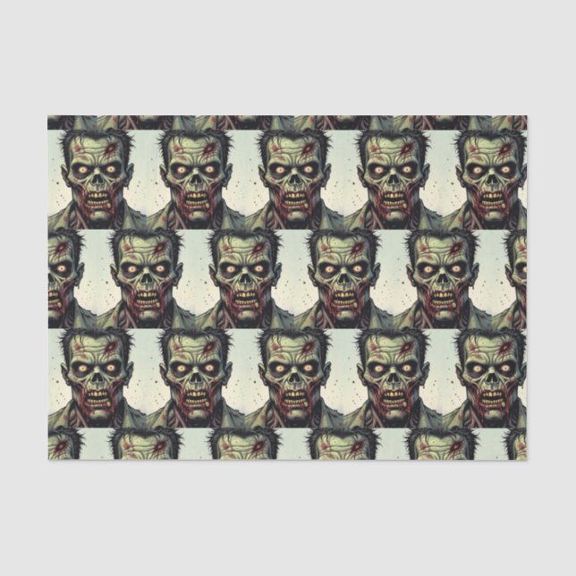 Papel De Seda Halloween Zombie espeluznante (Anverso)