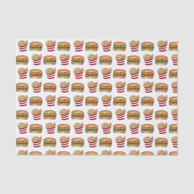 Papel De Seda Hamburguesa clásica de emparejamiento de comida rá (Anverso)