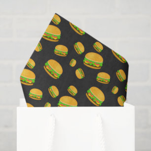 Papel De Seda Hamburguesa rica patrón gris oscuro divertido y ge