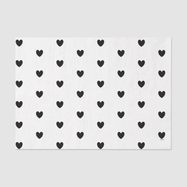 Papel De Seda HAMbyWG - Corazones Negros - (Anverso)