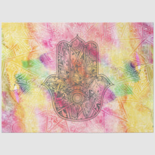 Papel De Seda HAMSA Mano del símbolo Fátima amuleto Henna floral