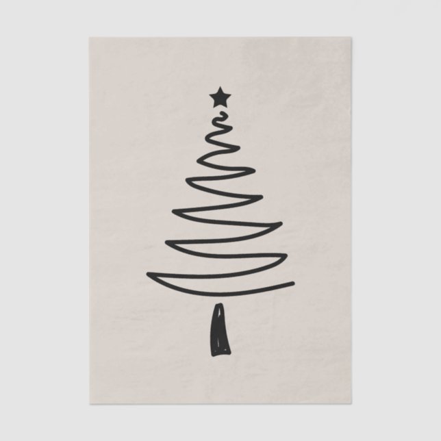 Papel De Seda Hand Drawn christmas tree (Anverso)