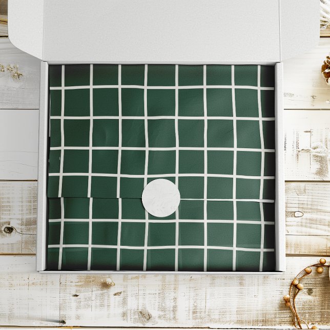 Papel De Seda Hand Drawn Forest Green and White Grid Holiday (Subido por el creador)