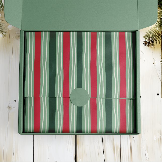 Papel De Seda Hand Drawn Red and Green Striped Holiday (Subido por el creador)