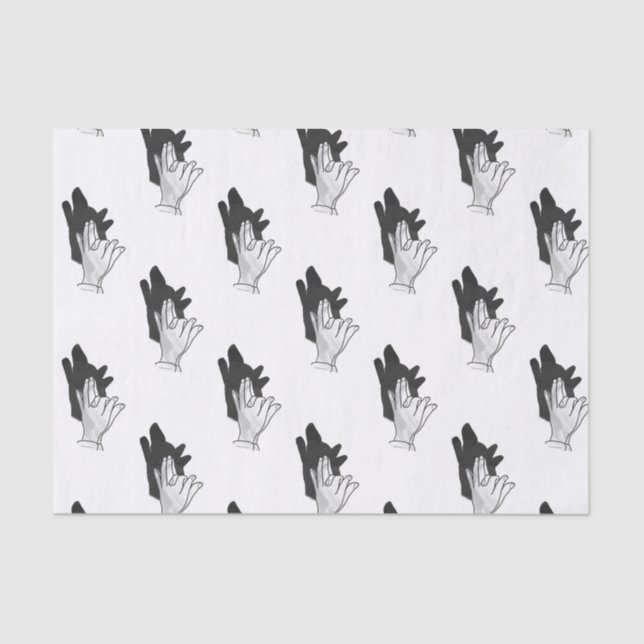 Papel De Seda Hand Silhouette Wolf (Anverso)