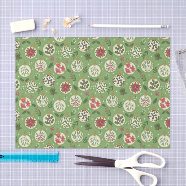Papel De Seda HandDrawn Christmas Ornament Tissue Paper (Artesanía)