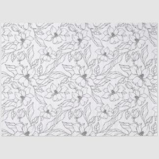 Papel De Seda Handgezeichnete  Magnolienblüten