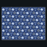 Papel De Seda Hanukkah Blue Menorah Dreidel Pattern Chanukah<br><div class="desc">Hermoso papel higiénico Hanukkah en azul bonito con un fresco patrón de estrella del judaísmo,  ideal para divertidos juegos de Chanukah,  y la menorah judía para la festividad.</div>