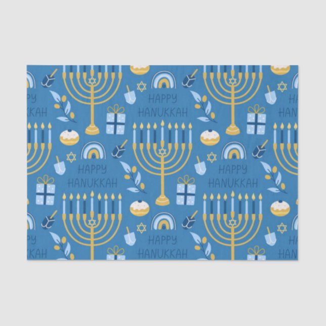 Papel De Seda Hanukkah Blue Star of David (Anverso)