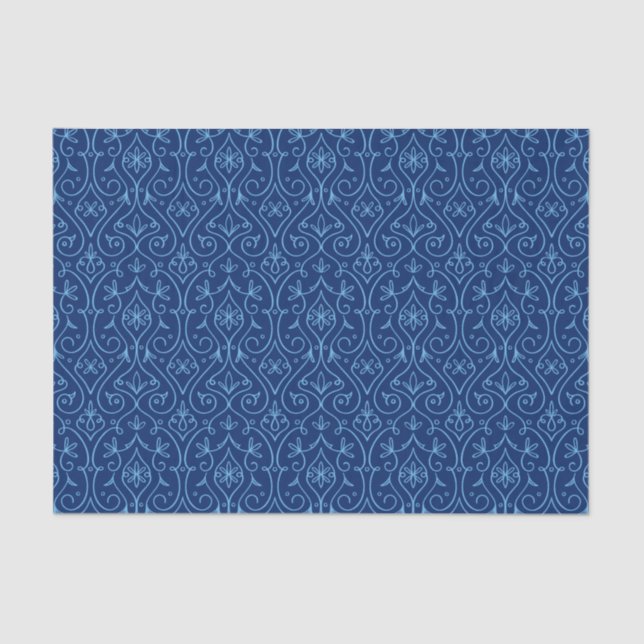 Papel De Seda Hanukkah decorativo azul y dorado (Anverso)