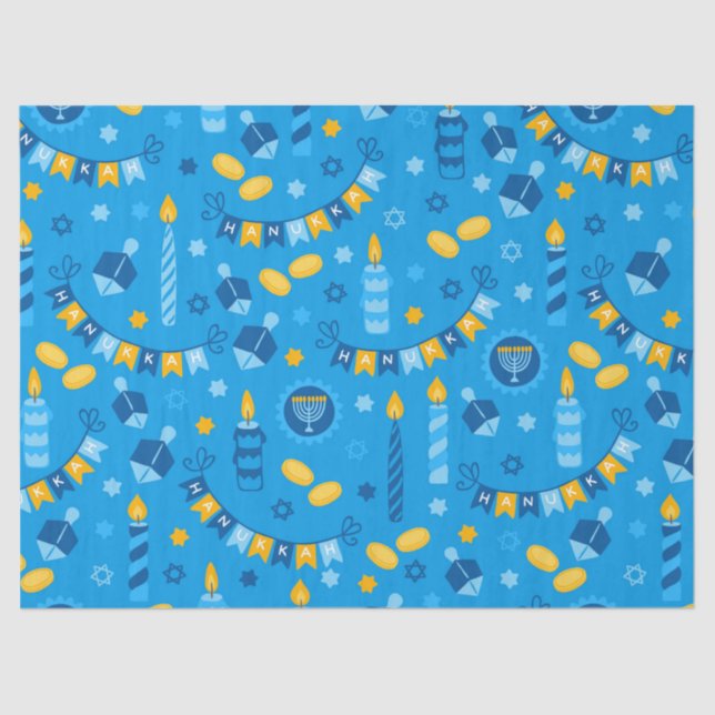 Papel De Seda Hanukkah Dreidels (Anverso)