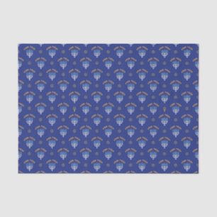 Papel De Seda Hanukkah Estrella de Oro de David Menorah Azul Bla