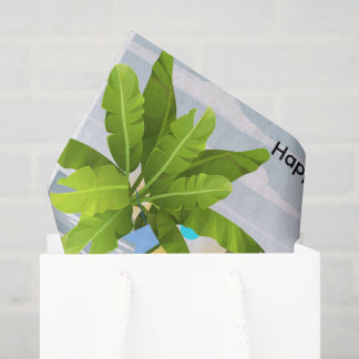 Papel De Seda Hanukkah- Flores con Menorah, playa, tropical